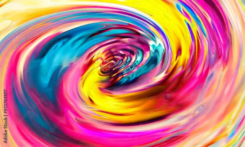 Sticker Concentric 3D ripples with vibrant colors, Video