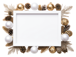 PNG  Christmas decoration on backgrounds frame white.