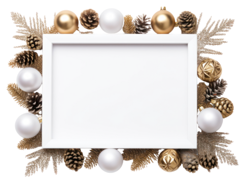 PNG  Christmas decoration on backgrounds frame white.