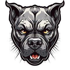 Collection of Angry Staring Pitbull Head Logo Designs Isolated