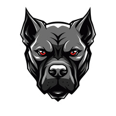 Collection of Angry Staring Pitbull Head Logo Designs Isolated