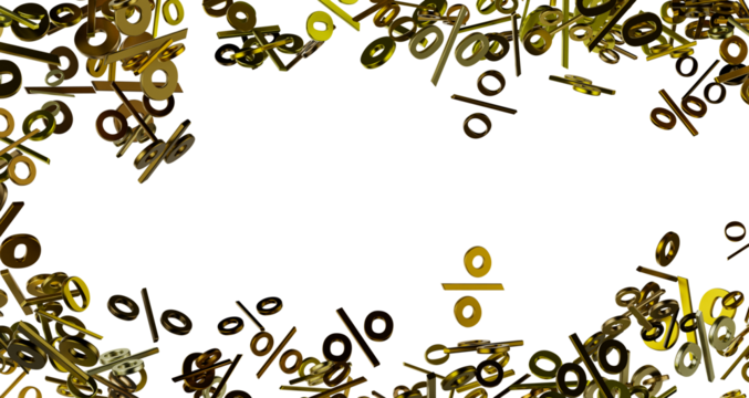 percent shopping digital in 3d. background transparent PNG