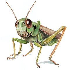 cute Cricket watercolor clipart illustration isolated