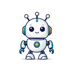 Collection of Cute Little Robot Logo Designs Isolated