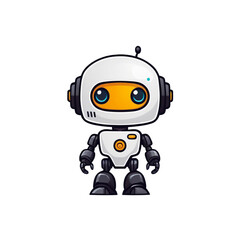 Collection of Cute Little Robot Logo Designs Isolated