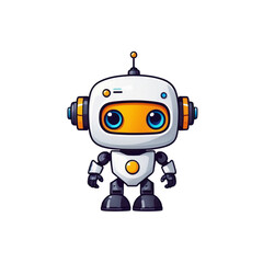 Collection of Cute Little Robot Logo Designs Isolated