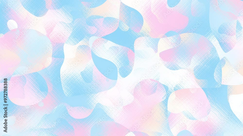 Aufkleber Seamless abstract psychedelic wavy background for loop playback. 4k video. Pastel colors. Noise effect