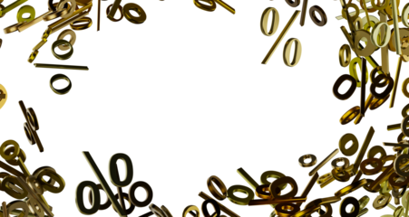 percent shopping digital in 3d. background