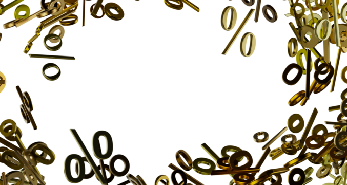 percent shopping digital in 3d. background