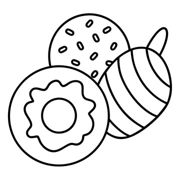 recommend clip art: candy donuts outline coloring book page line art drawing