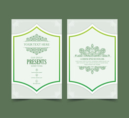 Green decorative logo and business card template