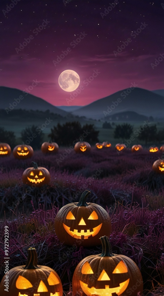 Wall mural halloween background with pumpkin