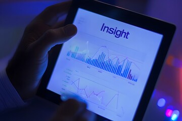 Professional Analyzing Financial Data Insights on Tablet with Analytic Dashboard