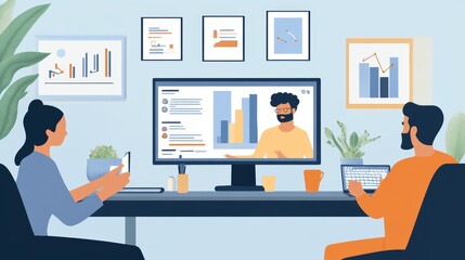 Online Meeting  Business Team  Video Conference  Working From Home