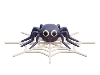 3d decorative elements for Halloween, trick or treat, october holiday, cartoon style isolated, 3d rendering.