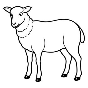 recommend clip art: Sheep line art vector black and white