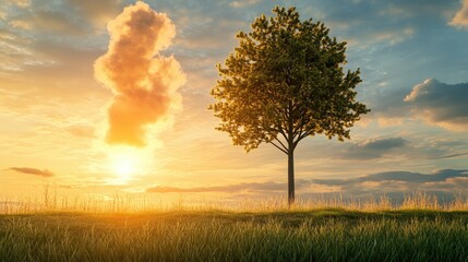 Obraz premium Carbon neutrality strategies for emissions reduction and corporate responsibility