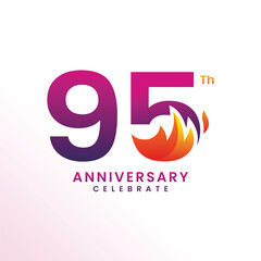 95 Th Anniversary Celebration Number Vector Design Collection