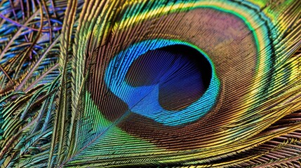 Fototapeta premium close up of peacock feather/Peacock Feather