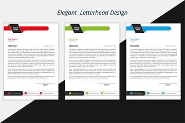 Abstract  professional letterhead design template . 