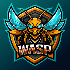 Wasp bee mascot esport game logo illustration for sport game team