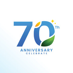 70 Th Anniversary Celebration Number Vector Design Collection
