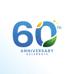 60 Th Anniversary Celebration Number Vector Design Collection