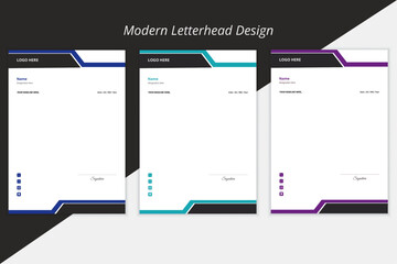 Creative and professional letterhead design . Modern letterhead design layout . 
