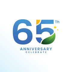 65 Th Anniversary Celebration Number Vector Design Collection