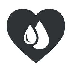 Blood icon on a plain white background representing health, wellness, and medical concepts relating to blood donation and transfusion