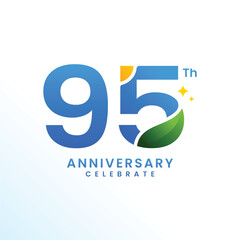 95 Th Anniversary Celebration Number Vector Design Collection