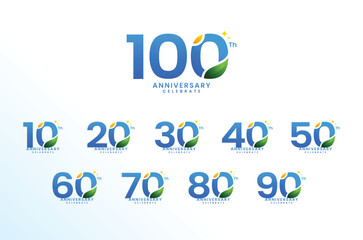 100 Th Anniversary Celebration Number Vector Design Collection