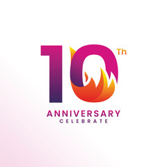 10 Th Anniversary Celebration Number Vector Design Collection
