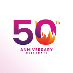50 Th Anniversary Celebration Number Vector Design Collection