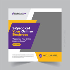 Digital business marketing social media post and web banner template eps


