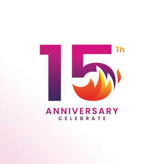 15 Th Anniversary Celebration Number Vector Design Collection