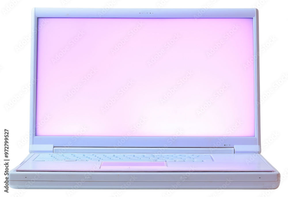 Canvas Prints png y2k laptop with blank screen floating laptop computer white background.
