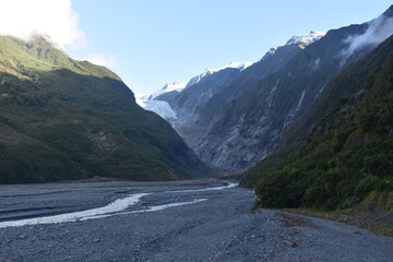 Hiking in the magical landscapes around the Franz Josef Glacier in Westland Tai Poutini National Park, New Zealand