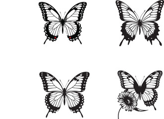 butterfly silhouette vector art.