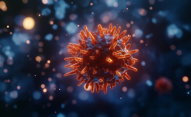 Abstract Colorful Representation of Viruses in a Microscopic View