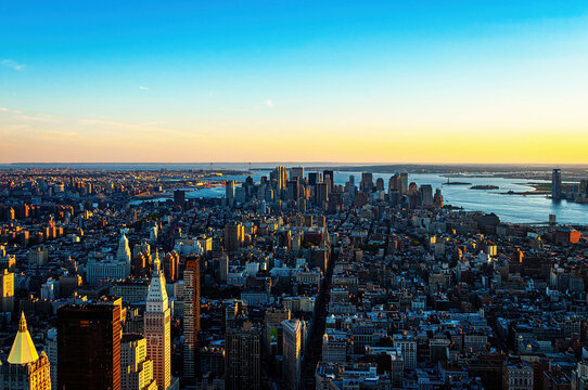 New York City during sunset