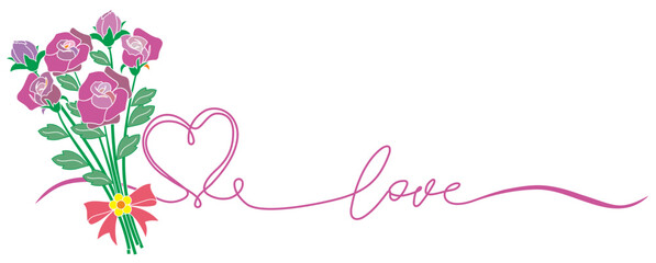 Vector illustration of a bouquet of flowers, a sign of affection