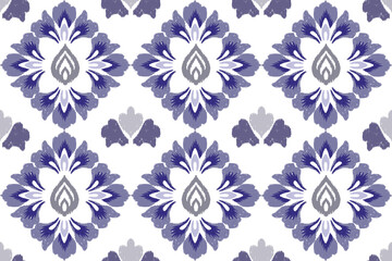 Purple and white embroidery, motif ethnic ikat seamless textile illustration, print striped ornament, pattern, design for wrapping, silk, scarf, clothing, background, textile, carpets, curtains.