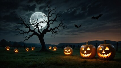 halloween background with pumpkin