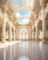 The atmosphere inside the palace, LDS castle, white, gold, and magnificent.