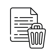 trash line icon with white background vector stock illustration