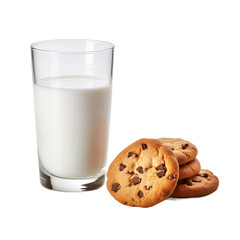 Collection of Visually Appealing Cookies and Glass of Milk Isolated
