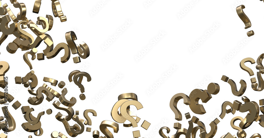 Aufkleber colored question marks background concept. 3D Rendering.