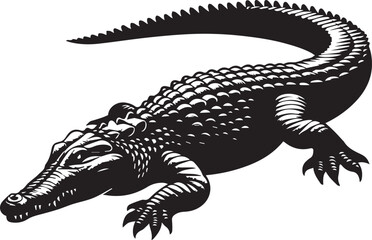 crocodile silhouette vector art.
