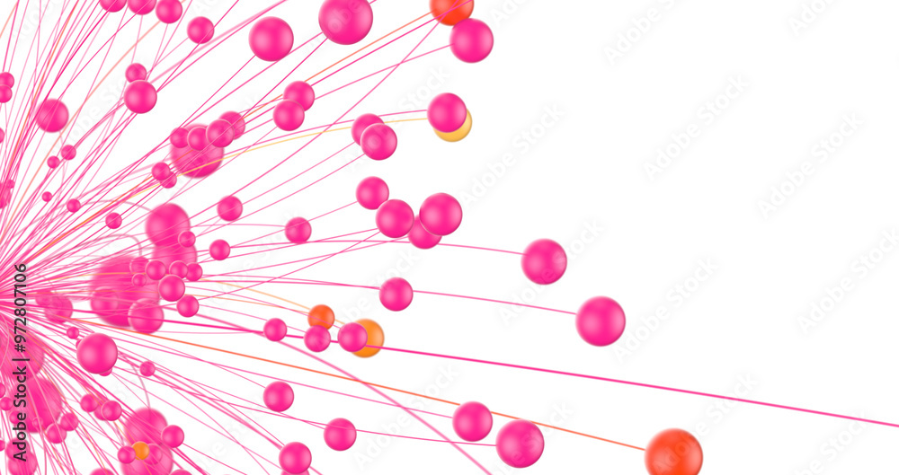 Fototapete global network. blockchain. 3d illustration. neural networks and artificial intelligence. abstract